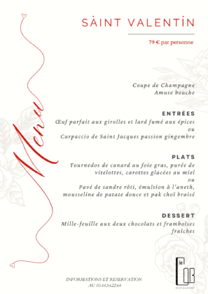 Menu de Saint Valentin 2026